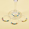 Brass Wine Glass Charm Rings Hoop Earrings KK-PH0028-01S-5