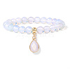 Synthetic Opalite Beaded Stretch Bracelets PW-WGB60EB-05-1