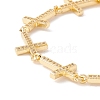 Clear Cubic Zirconia Cross Link Chains Bracelet BJEW-I301-12G-2
