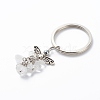 Natural Quartz Crystal Angel Pendant Keychain KEYC-JKC00382-04-3