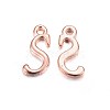 Rose Gold Plated Alloy Letter Pendants X-PALLOY-J718-01RG-S-1