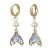 Alloy Glass Hoop Dangle Earrings EJEW-JE07300-4