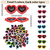 54Pcs 9 Colors Opaque Resin Cabochons RESI-SC0006-74-2