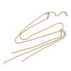 304 Stainless Steel Ball Chain Tassel Y Necklaces for Women NJEW-Z104-01G-3