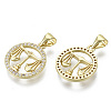 Brass Micro Pave Cubic Zirconia Pendants ZIRC-S061-199A-G-NF-2