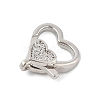 Brass Micro Pave Clear Cubic Zirconia Lobster Claw Clasps KK-P299-06P-2