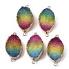 Natural Druzy Agate Links Connectors G-S359-082-1