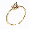 Brass Micro Pave Cubic Zirconia Cuff Rings RJEW-S045-059-NR-1