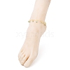 Brass Bar Link Chain Anklets AJEW-AN00319-02-4