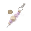 Wood & Acrylic & Silicone Beaded Keychain KEYC-JKC00798-4