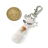 Glass Wishing Bottle with Natural Rose Quartz inside Pendant Decorations HJEW-JM01741-02-3