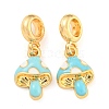 Rack Plating Alloy Enamel Mushroom European Dangle Charms FIND-B034-18G-02-1