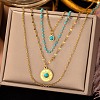 304 Stainless Steel Multi Layered Necklaces NJEW-P302-05G-1