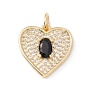 Brass Micro Pave Cubic Zirconia Pendants KK-E005-35G-2