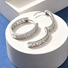 Brass Cubic Zirconia Hoop Earrings EJEW-M048-05P-3