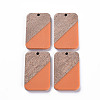 Opaque Resin & Walnut Wood Pendants RESI-T035-38-2