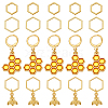  Bee & Honeycomb Zinc Alloy Enamel Pendant Locking Stitch Marker Sets FIND-NB0004-44-1