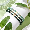 3Pcs Natural Ruby in Zoisite & Green Onyx Agate & Green Aventurine Beaded Stretch Bracelets for Women BJEW-JB11379-1