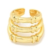 Brass Bamboo Open Cuff Ring for Women RJEW-M173-12A-G-2