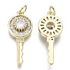 Brass Micro Pave Clear Cubic Zirconia Pendants ZIRC-N039-088-NF-2