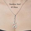 Non-Tarnish 201 Stainless Steel Hollow Fish Pendant Necklace NJEW-OY001-56-3