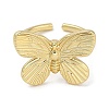 Butterfly Rack Plating Brass Cuff Finger Rings For Women RJEW-C114-04G-2