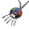 Retro Style Glass & Acrylic & CCB Beads Pendant Necklaces NJEW-Q349-02F-2