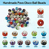 40Pcs 10 Colors Round Handmade Pave Disco Ball Beads RB-TA0001-13-4
