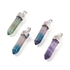 Natural Bullet Fluorite Pointed Pendants G-E308-C11-1