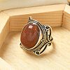 Synthetic Goldstone Adjustable Rings RJEW-I108-02AS-01-2