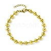 Ion Plating(IP) 304 Stainless Steel 6mm Round Ball Link Chain Bracelets for Women BJEW-C066-05A-G-1
