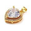 Rack Plating Brass Micro Pave Cubic Zirconia Pendants KK-H469-02G-03-2