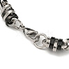 Two Tone 304 Stainless Steel Oval Link Chain Bracelet BJEW-B078-22BP-3