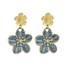 304 Stainless Steel Flower Dangle Stud Earrings EJEW-K296-06G-2