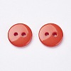 2-Hole Flat Round Resin Sewing Buttons for Costume Design BUTT-E119-20L-08-2