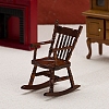 Wooden Rocking Chair Miniature Ornaments PW-WG26193-01-4