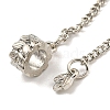 Rack Plating Alloy Leaf European Beads with Safety Chains FIND-B034-27P-2