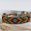 Bohemian Style Rhombus Pattern Glass Seed Beaded Braided Bead Bracelets WG1D303-01-1