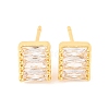 Brass Micro Pave Cubic Zirconia Stud Earrings for Women EJEW-U015-04G-01-1