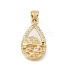 Brass Micro Pave Black Cubic Zirconia Pendants CU-CBAF50C-09G-1