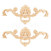 Natural Solid Wood Carved Onlay Applique Craft WOOD-FH0001-24-1