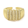 Brass Micro Pave Cubic Zirconia Open Cuff Rings for Women BJEW-R100-01G-01-2