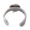 304 Stainless Steel Cuff Ring Components STAS-C117-15P-3