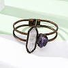 Natural Mixed Gemstone & Amethyst Beads Bangeles G-B150-05R-4