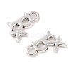 Tibetan Style Zinc Alloy Letter RX Pendants TIBEP-R334-336AS-RS-2