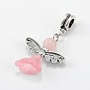 Lovely Wedding Dress Angel Alloy European Dangle Large Hole Pendants PALLOY-JF00002-02-2