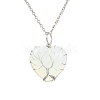 Opalite Heart Pendant Necklaces PW-WG58330-02-1