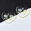 Transparent Resin Pendants RESI-N030-001D-4