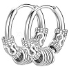 Non-Tarnish 304 Stainless Steel Beaded Hoop Earrings PW-WG23967-07-1