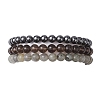 3Pcs 3 Style Natural & Synthetic Mixed Stone Round Beaded Stretch Bracelets BJEW-JB10178-04-1